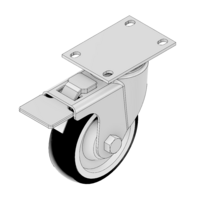 31-SPD4-7 MODULAR SOLUTIONS ALUMINUM CASTER<br>4" SWIVEL TOP PLATE W/BRAKE & HARDWARE